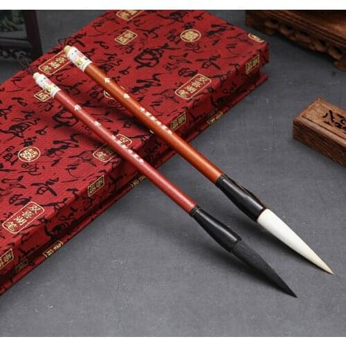 Shuangxi Shanlian Lake pen mahogany ox horn sheep fighting brush brush traditional Chinese painting calligraphy running script