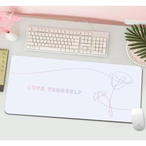 Anime Love Yourself Flower Kpop Mouse Pad Computer Custom Keyboard Pad Mouse Pad Gamer MousePad Mouse Mat Desk Mat Gamer Home