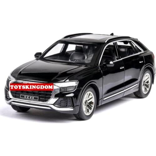 Hot 1:24 scale wheels SUV metal model with light sound audis q8 diecast car pull back vehicle alloy toys collection for gifts