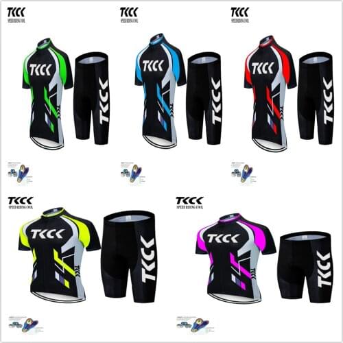 Many color TKCK Pro sports team cycling jersey set cycling bib shorts jersey kit bathing suit women men clothing jersey ciclismo