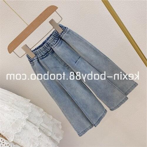 Fashion Kids Girls Wide Leg Denim Pants