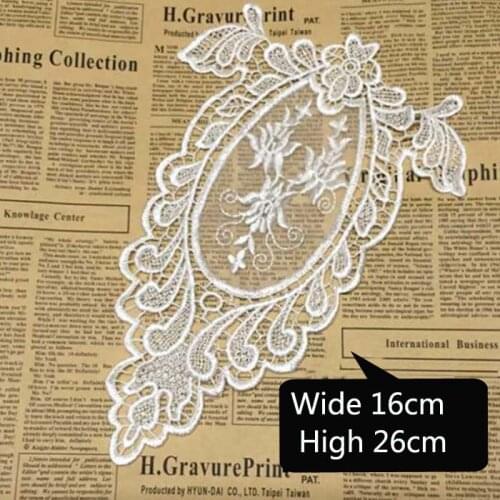 Patches fabric collar Trim Neckline Applique for dress/wedding/shirt/clothing/DIY/craft/Sewing flower Floral lace sexy chain Wh