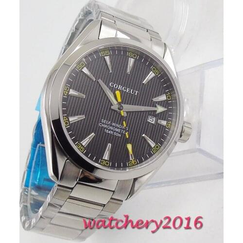 2019 NEW Arrive Luxury Fashion Men 39mm Watch Sapphire Glass Date Automatic Military Black Dial Stainless Steel Band Wrist Watch