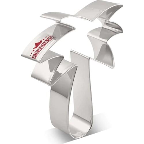 KENIAO Tropical Coconut Tree Cookie Cutter for Summer - 8.7 x 10.6 cm - Fondant/Biscuit/Bread Cutter for Kids - Stainless Steel