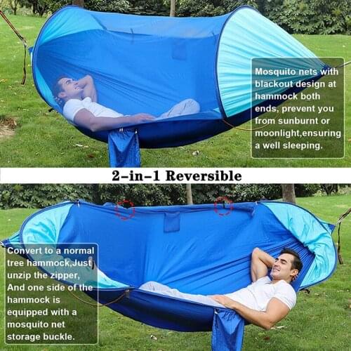 Anti-Rollover Camping Hammock Double Portable Hammocks with Mosquito/Bug Net hammock swing for Outdoor Travel hiking camping