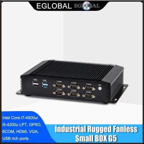 Industrial Mini Computer Core i7-8550U i5-8250U i3 DDR4 Rugged Fanless PC 6*COM 2*Intel Lans 8*USB GPIO LPT VGA HDMI 3G/4G WiFi