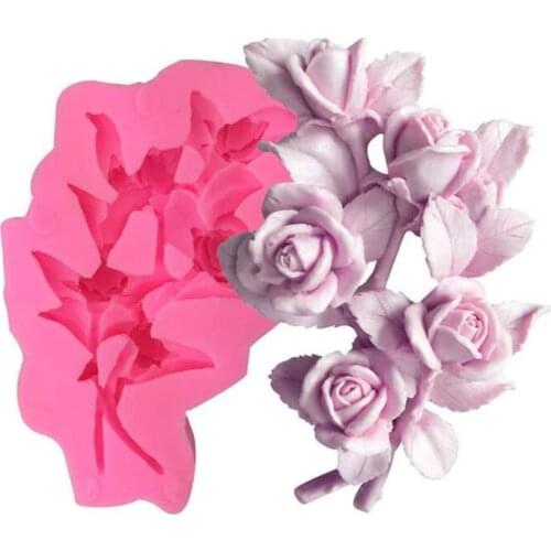 Sugarcraft Rose Flower Silicone Mold DIY 3D Fondant Mold Cupcake Cake Decorating Tools Cookie Polymer Clay Baking Soap Molds