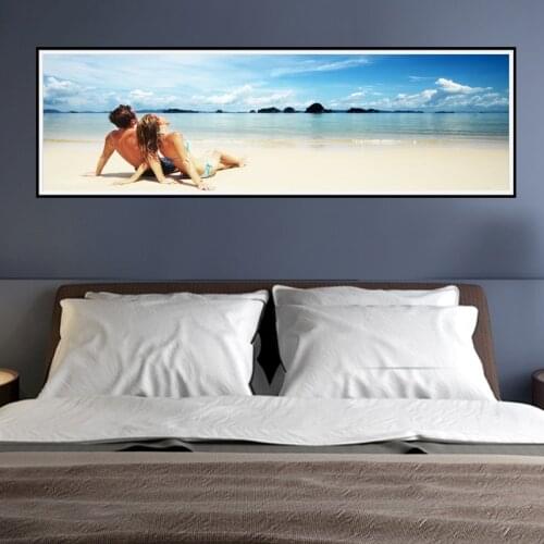 Self-adhesive Nordic Poster Canvas painting Prints Lover seaview Wall Pictures For bedroom Abstract Minimalist Decor art
