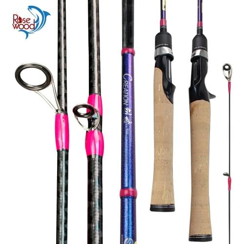 RoseWood Spinning Rod UL 1.47m/1.98m Carbon Fiber Casting Rod L With Solid Tip Fuji Guide Sensitive Action Rods Trout Carp Bass