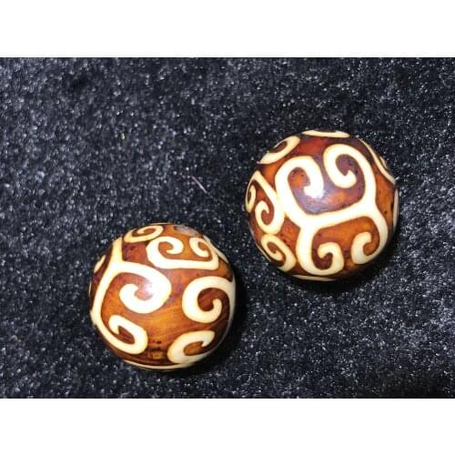 Treasure Talisman A Pair of Magic Power Tibetan Old Agate Endless Love totem dZi Bead Totem Amulet LZK timestown