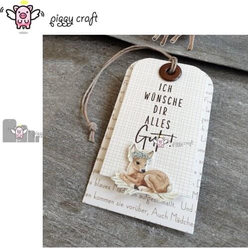 Piggy Craft metal cutting dies cut die mold 4Pcs Label tag decoration Scrapbook paper craft knife mould blade punch stencils die