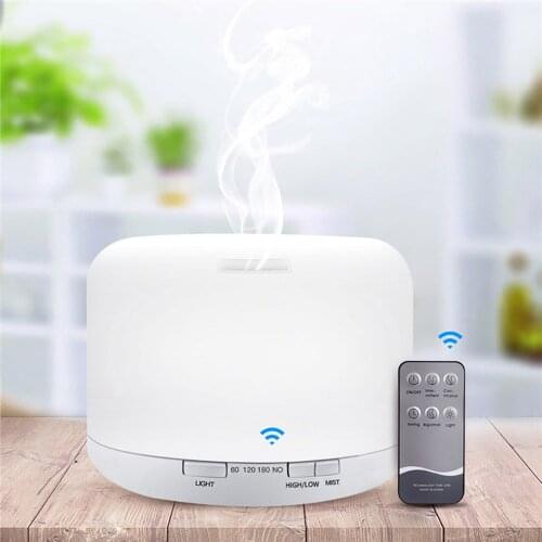 Remote Control Air Humidifier Essential oil diffuser 500ML LED Lamp Aroma Diffuser Electric Ultrasonic Cool Mist Maker Fogger