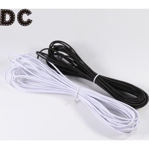 5/10/15Yard Round Elastic Rope White/Black Strong Elastic Bungee Rope Shock Cord Tie Down DIY Jewelry Making Mask Extender Rope