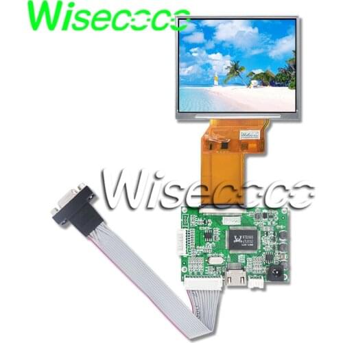 Wisecoco JT035IPS02-V0 3.5 Inch Tft Ips Lcd Screen 640x480 Hdmi Vga Rgb Av Driver Board 400nits High Brightness