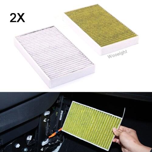 Wooeight 2x Carbon Fiber Cabin Air Filter Replacement Fit for Tesla Model 3 Auto Car Air Conditioning Filter Accessories