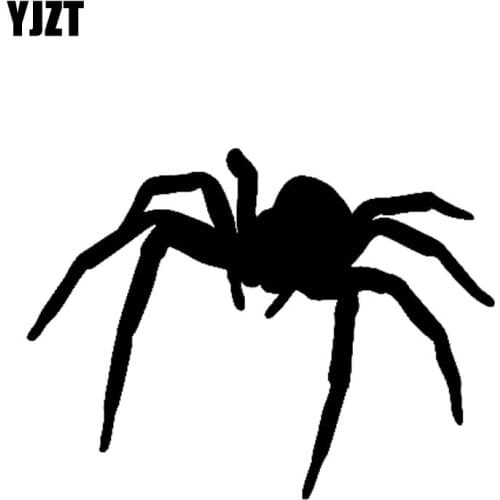 YJZT 10.2CM*7.6CM Spider Car Sticker Heart Venom Animal Araneae Decal Vinyl Black/Silver C19-0215