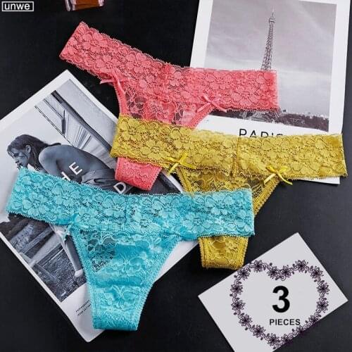 Jacquard Women Lace Panties Hot Girl Hollow Low Rise G-string Underwear Cotton Crotch Ladies Briefs