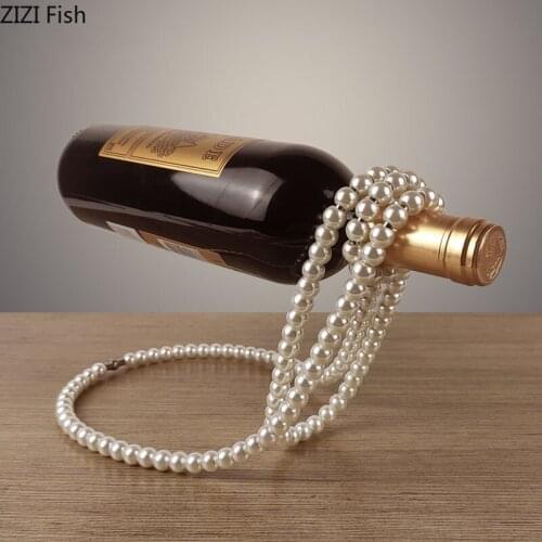 Pearl Necklace Creativity Wine Rack Red Wine Beverage Tray Coffee Tabletop Desk Decoration Ornaments Nordic Home Decor Modern
