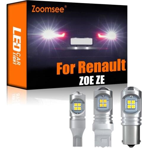 Zoomsee 2Pcs White Reverse LED For Renault ZOE ZE 2013-2018 Canbus Exterior Backup Error Free Rear Tail Bulb Light Vehicle Lamp