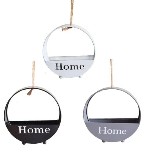 1Pcs Iron Round Wall-mounted Flower Pot Flower Basket Wall Flower Hanging Basket Living Room Interior Wall Decoration Pendant