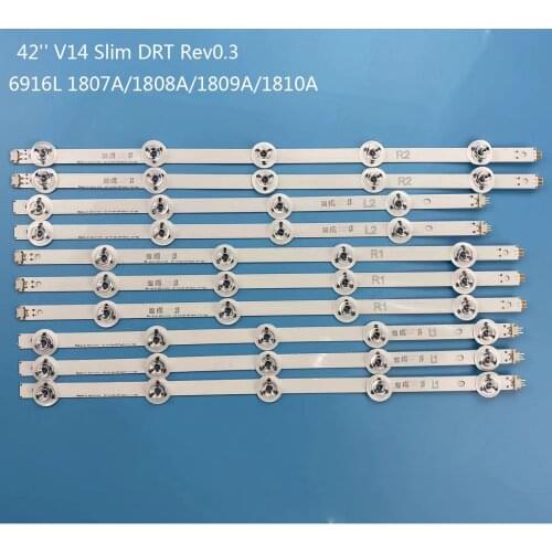 10 PCS LED strip for PANA SONIC TX-42AS750E 6916L-1807A 6916L-1808A 6916L-1809A 6916L-1810A 42"V14 Slim DRT R1 L1 R2 L2