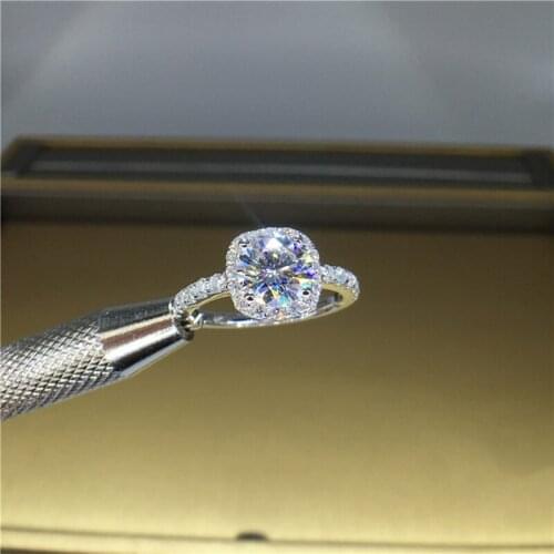 100% 18K 750Au Gold Moissanite Diamond Ring D color VVS With national certificate MO-00104