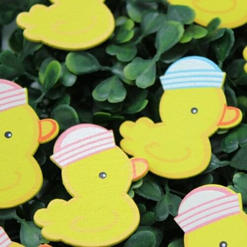 100PCS/LOT,Yellow duck wood stickers,Easter crafts.Kids room decoration.DIY toys,Craft material,Scrapbooking kit.Wholesale.OEM