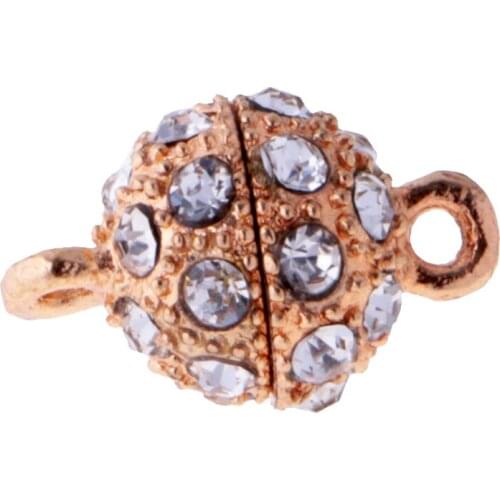 18 Pieces Rhinestone Ball Round Magnetic Connectors Clasp Jewelry Making Finding