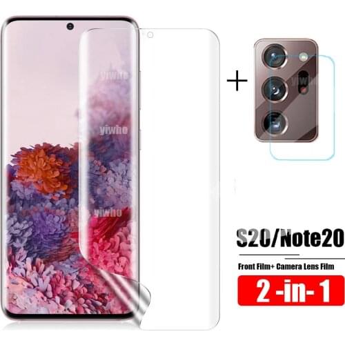 2 In 1 Full Curved Soft Film for Samsung Note 20 Ultra Screen Protector Hydrogel Film for Samsung S20 Plus Protective No Glass