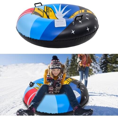 47 Inch Inflatable Winter Ski Ring Slip Ring Board Ski Tires Comes With 2 Hand Inflatable Sleds Winter Snow Sports Skateboard