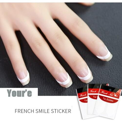 5 Sheets White French Manicure Strip Nail Art Form Fringe Tip Guides Sticker DIY Line Tips Decoration Tool