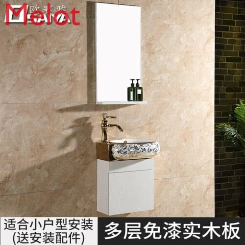 American wall-mounted bathroom cabinet solid wood wash basin cabinet wash basin cabinet combination toilet