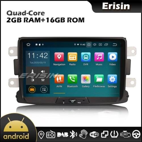 Erisin EU Warehouse 5129 8" Android 10.0 TPMS DAB CarPlay Car Radio for Renault Dacia Duster Sandero Logan Dokker Lodgy Renault
