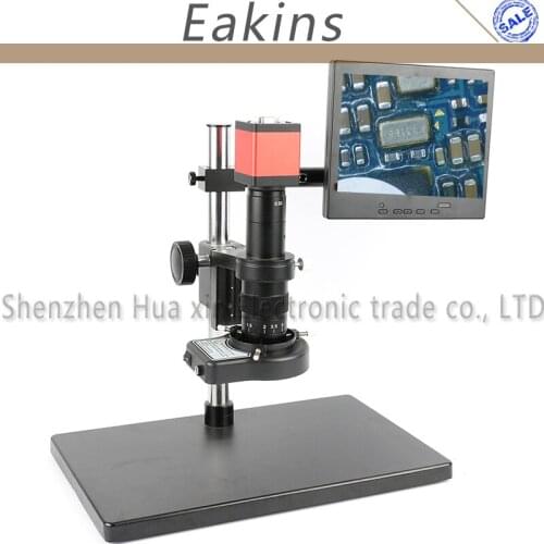 13MP 720P HD HDMI VGA Digital Industry Video Microscope Camera Set + 180X 300X C-mount Lens+56 LED Light + 8" LCD Monitor+Stand