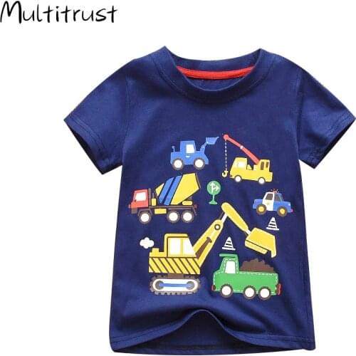 New Cotton Kids T-Shirt Children Summer Short Sleeve T-Shirts for Girls Clothes Car Truck Printed Baby T Shirt Toddler Tops 1-6M
