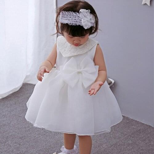 Baby Girl Dresses with Bow Baby Vestido 2021 Fashion Party Wear Infant Toddler Baby Girls Clothes for 0 to 24 Month RBF174009