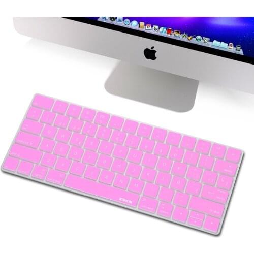 For Magic Keyboard Spanish Skin Protector, XSKN Spanish Language Silicone Keyboard Cover for Apple Wireless Magic Keyboard, Pink