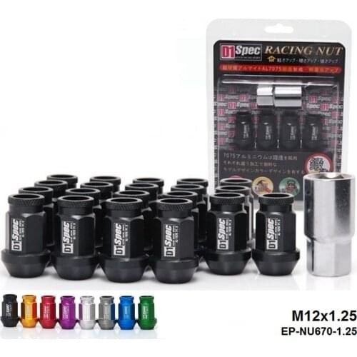 D1 Spec Jdm RACING WHEEL LUG NUTS M12 X 1.25MM / M12 X 1.5MM 20PCS For Nissan Subaru Suzuki EP-NU670