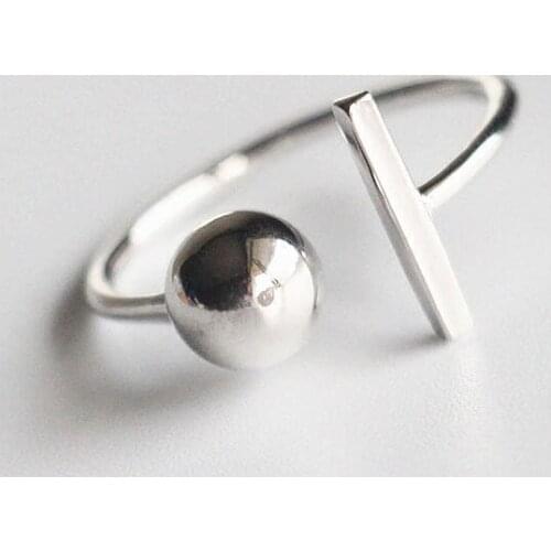 Vintage Silver Color Ball Line Rings for Women Bijoux Gift Female Adjustable Size Finger Rings Anillos Wholesale