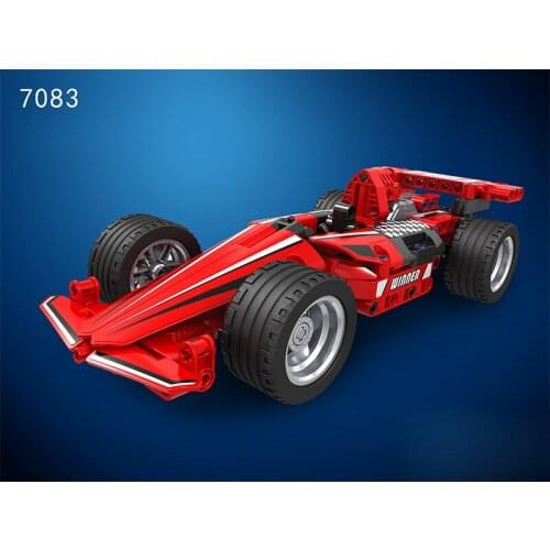 Funny speed Champion red F1 racing car building blocks Formula vehicle bricks model pull back car toys for kids gifts 180pcs