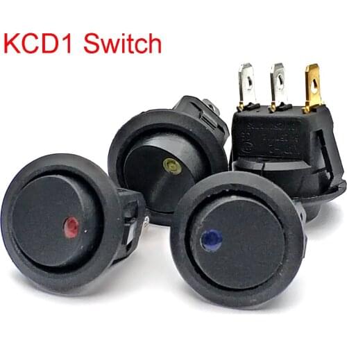 ON/OFF 12V Round Rocker Dot Switch Waterproof LED Light Luminescence Toggle Switches