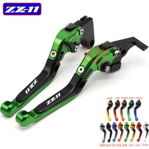 LOGO(ZX11) For Kawasaki ZX1100 ZX-11 ZX11 1990 -2001 Motorcycle Folding Extendable Brake Clutch Levers