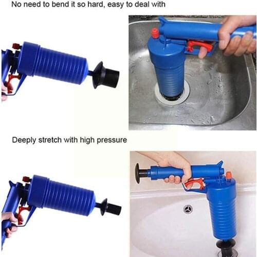 High Pressure Strong Water Impact Pressure Pump Cleaner Dredger Plunger Powered Hand Toilet Unclogs Sewer Pipe Set Y3q2