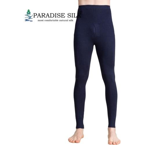 Men Thermal Underwear Pants Silk Cashmere Knit Long Johns Bottom Men Thick Leggings Size L XL XXL