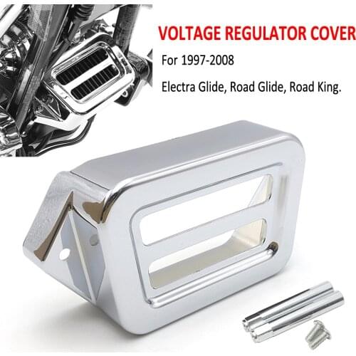 NEW Motorcycle Chrome or Black Voltage Regulator Cover W/ Bolt For Harely Road King Street Electra Glide Ultra Classic 1997-2008