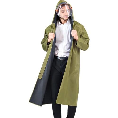 Hooded Rain Coat Long Style Men Women Raincoat Durable Outdoor Waterproof Rain Jacket Impermeable Adult Rain Gear