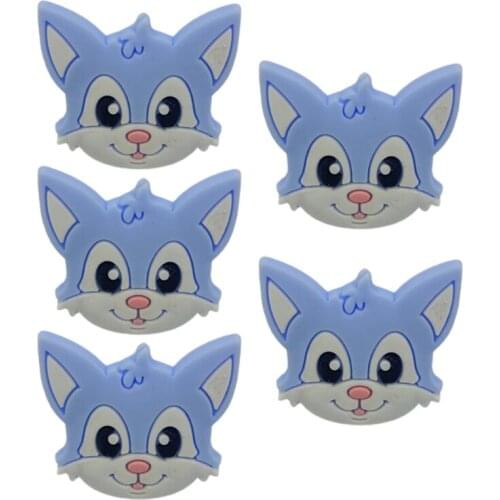 5 Pcs/Pack Baby Cartoon Animal Shape Teether Silicone Beads Molar Toys Infant Teething Soother Gifts