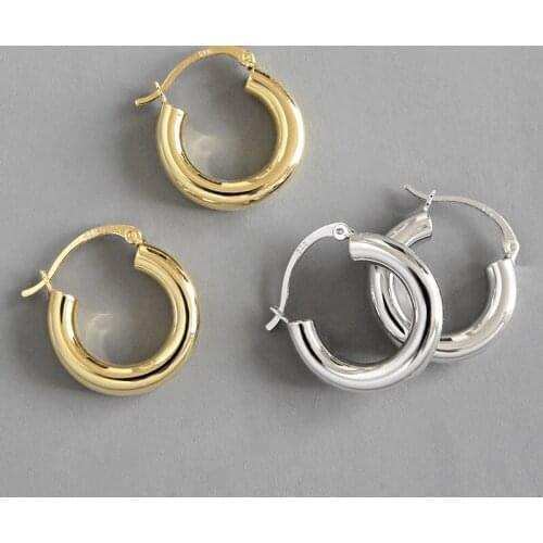 S925 Silver Color hollow small circle fashion earrings simple style women earrings banquet wedding give girlfriend birthday gift