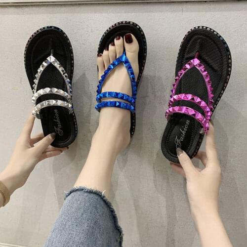 Slippers womens summer fashion thick-soled high-heel sandals womens beach shoes non-slip slope with flip flops colorful sandal