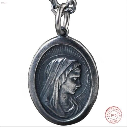 S925 Silver Retro Thai Silver Matte Pendant For Men And Women Fashion Primitive Simplicity Portrait Silverl Pendant